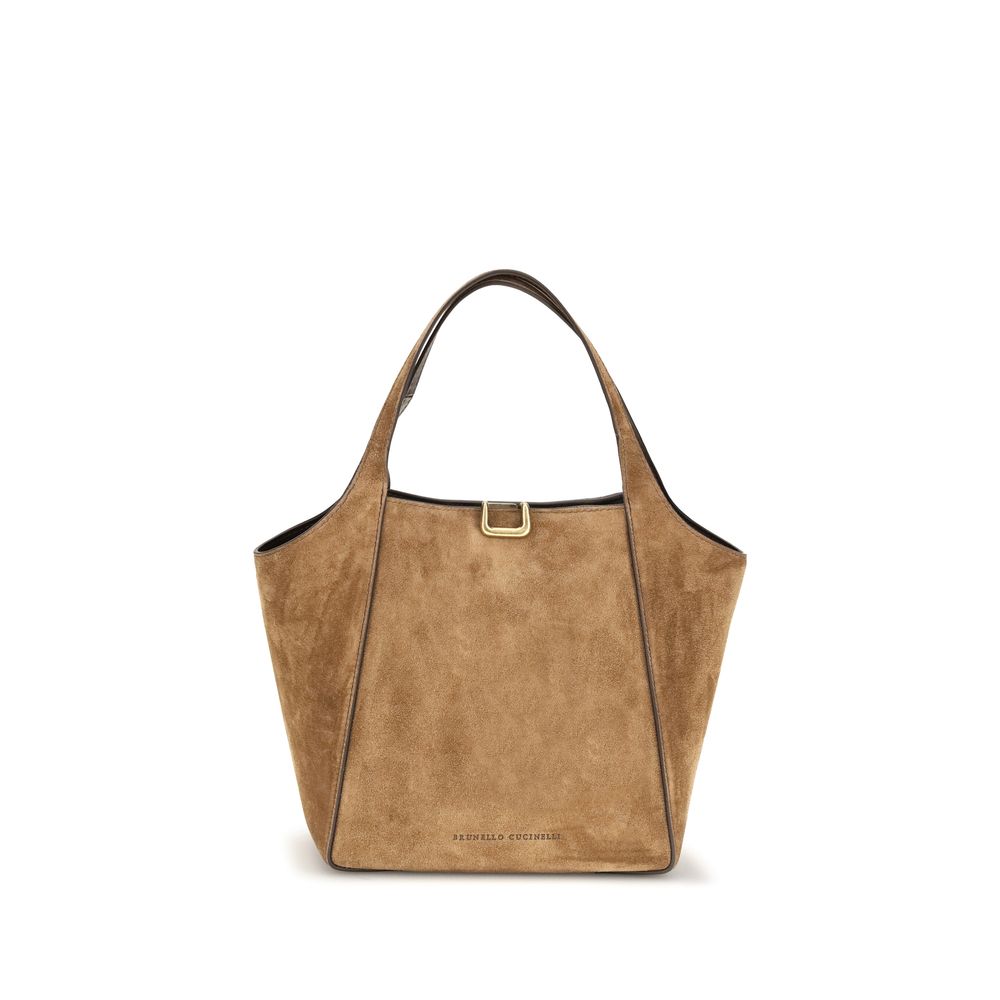 Brunello Cucinelli Beige Calf Leather Bos Taurus Shoulder Bag